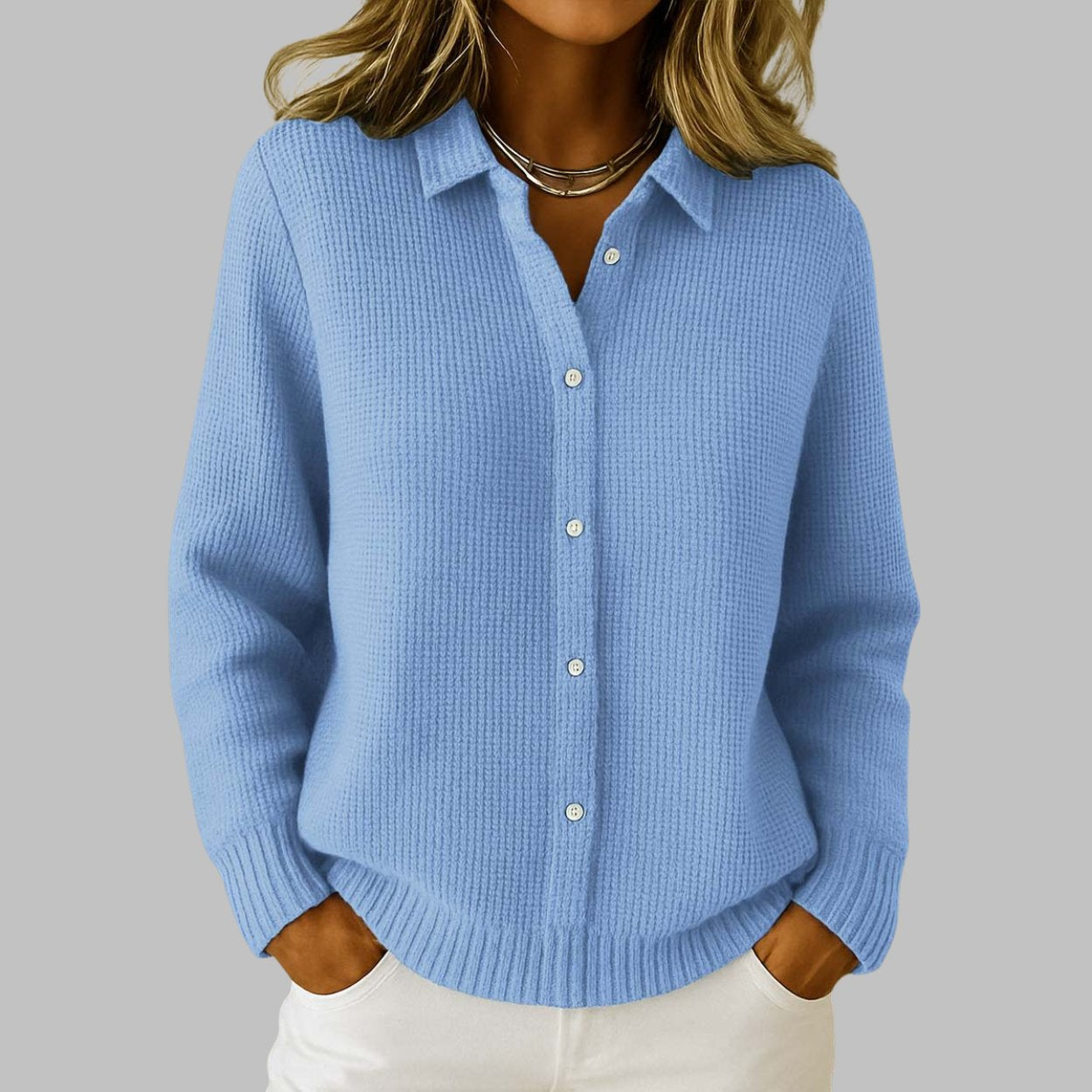 Neige | Cardigan Boutonné en Tricot Classique