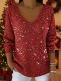 Étoile | Pull Festif avec Col en V