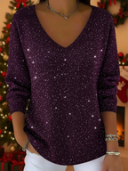 Étoile | Pull Festif avec Col en V