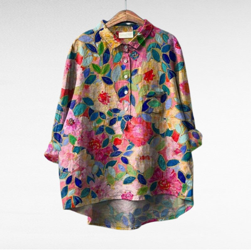 Claire | Blouse d'été élégante en lin