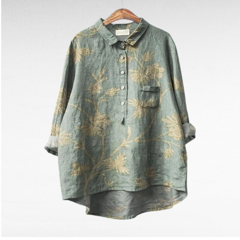 Claire | Blouse d'été élégante en lin