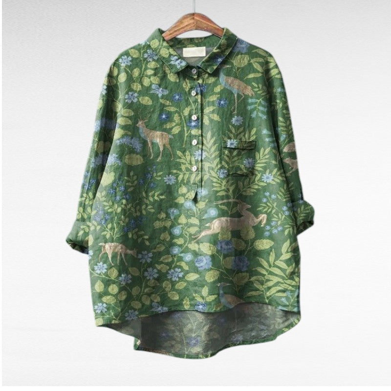 Claire | Blouse d'été élégante en lin