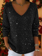 Étoile | Pull Festif avec Col en V