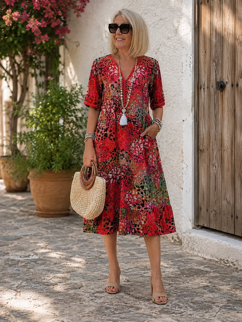 Louise | Robe Midi Fleurie