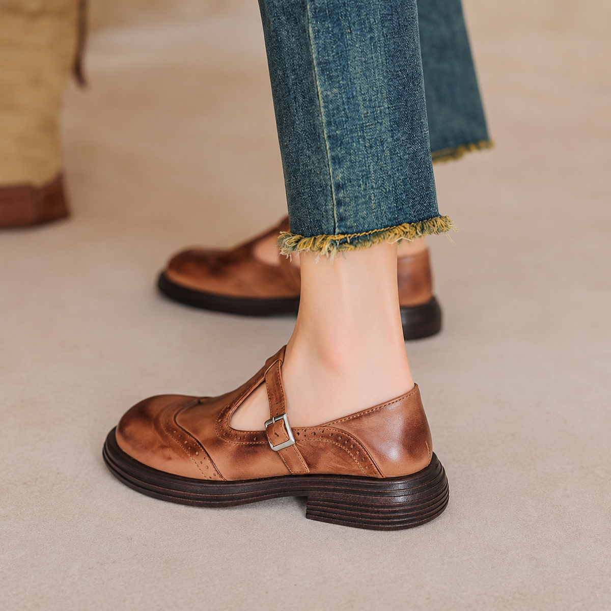 Suzanne | Chaussures Cuir Rétro Chic