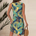 Amara | Robe Imprimé Tropical Doré