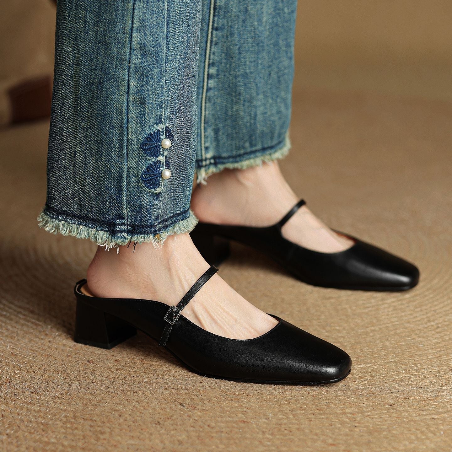 Aimée – Pantolettes en cuir