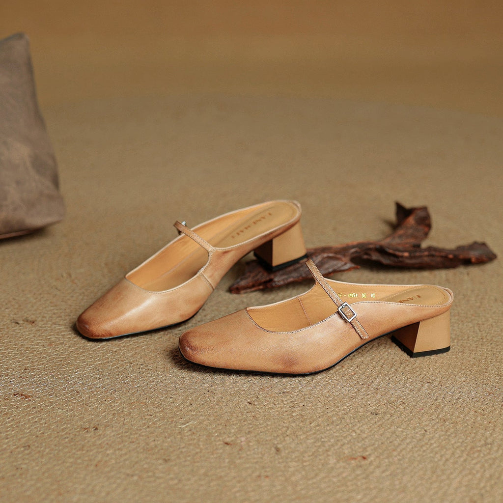 Aimée – Pantolettes en cuir