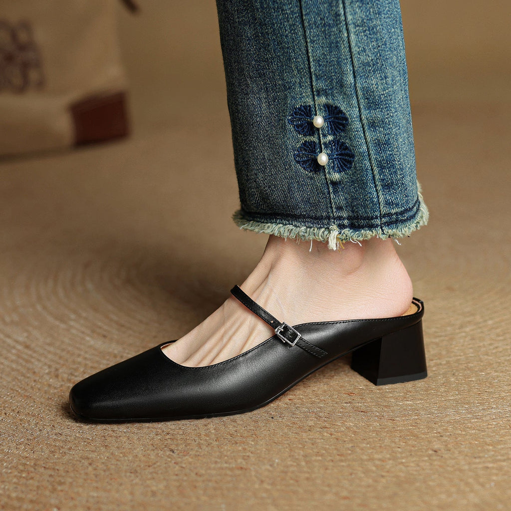 Aimée – Pantolettes en cuir