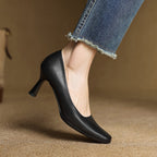 Alice – Escarpins en Cuir Carrés