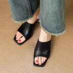 Agnès – Mules à talons en cuir