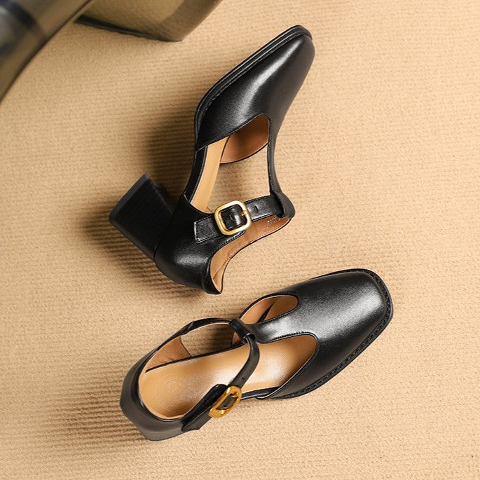 Marcele – T-Riemen Cuir Escarpins