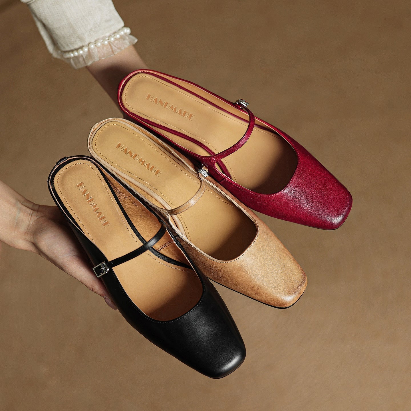 Aimée – Pantolettes en cuir