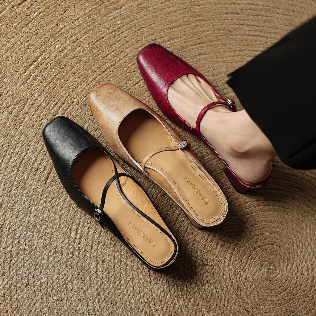 Aimée – Pantolettes en cuir