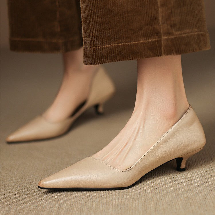 Arlette – Cuir Escarpins à Talon Kitten