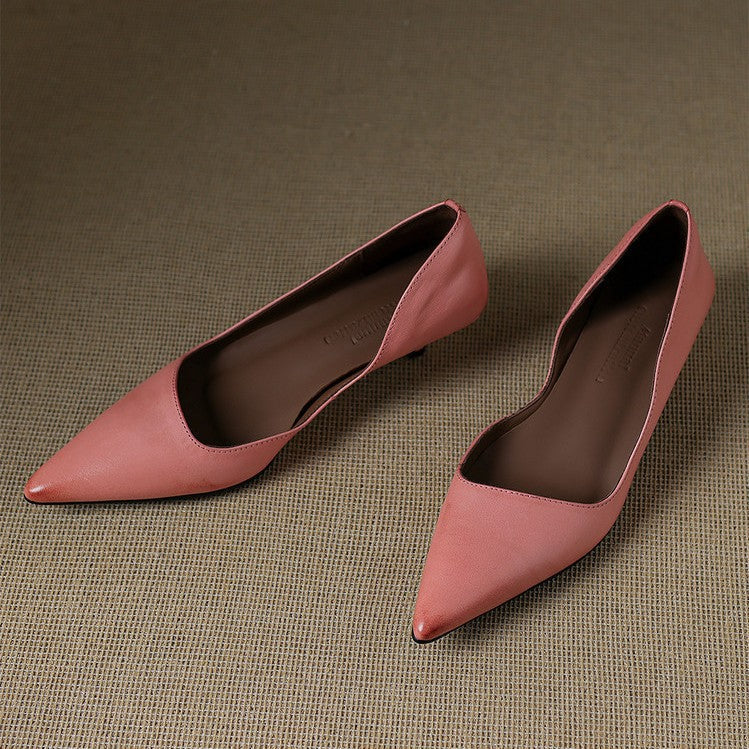 Arlette – Cuir Escarpins à Talon Kitten