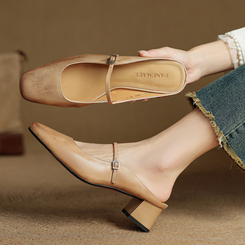 Aimée – Pantolettes en cuir