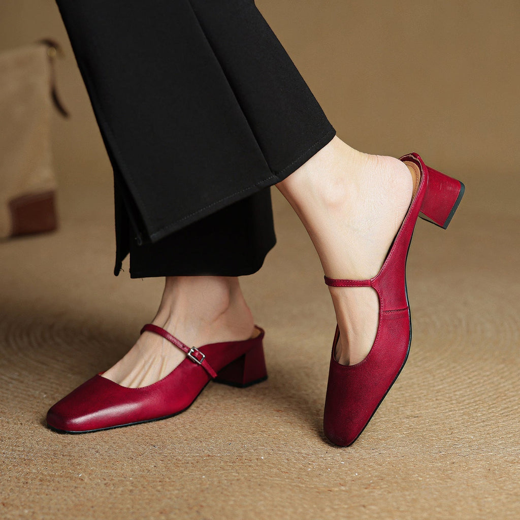 Aimée – Pantolettes en cuir