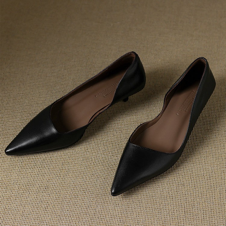 Arlette – Cuir Escarpins à Talon Kitten