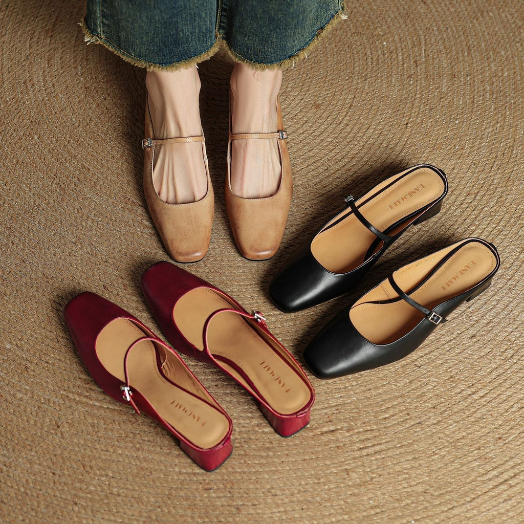 Aimée – Pantolettes en cuir