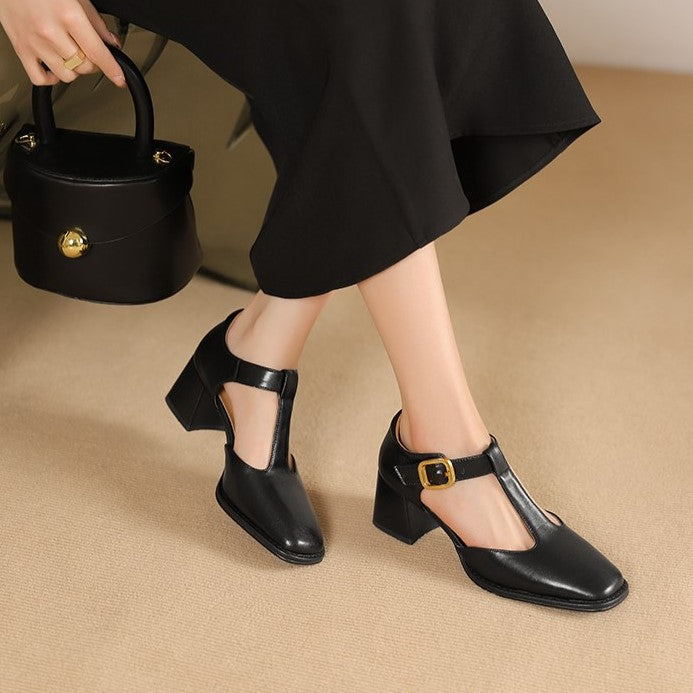 Marcele – T-Riemen Cuir Escarpins