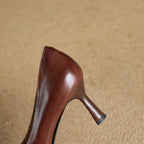 Alice – Escarpins en Cuir Carrés