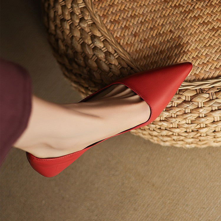 Arlette – Cuir Escarpins à Talon Kitten