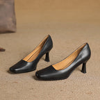 Alice – Escarpins en Cuir Carrés