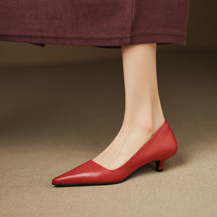 Arlette – Cuir Escarpins à Talon Kitten