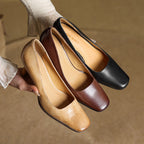 Alice – Escarpins en Cuir Carrés