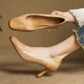Alice – Escarpins en Cuir Carrés