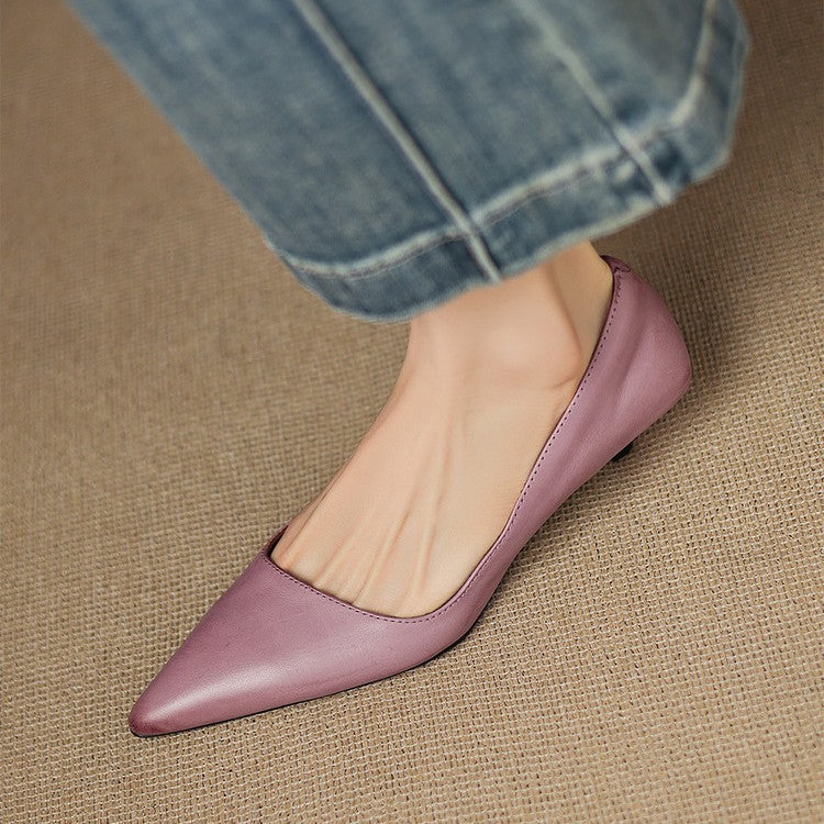 Arlette – Cuir Escarpins à Talon Kitten
