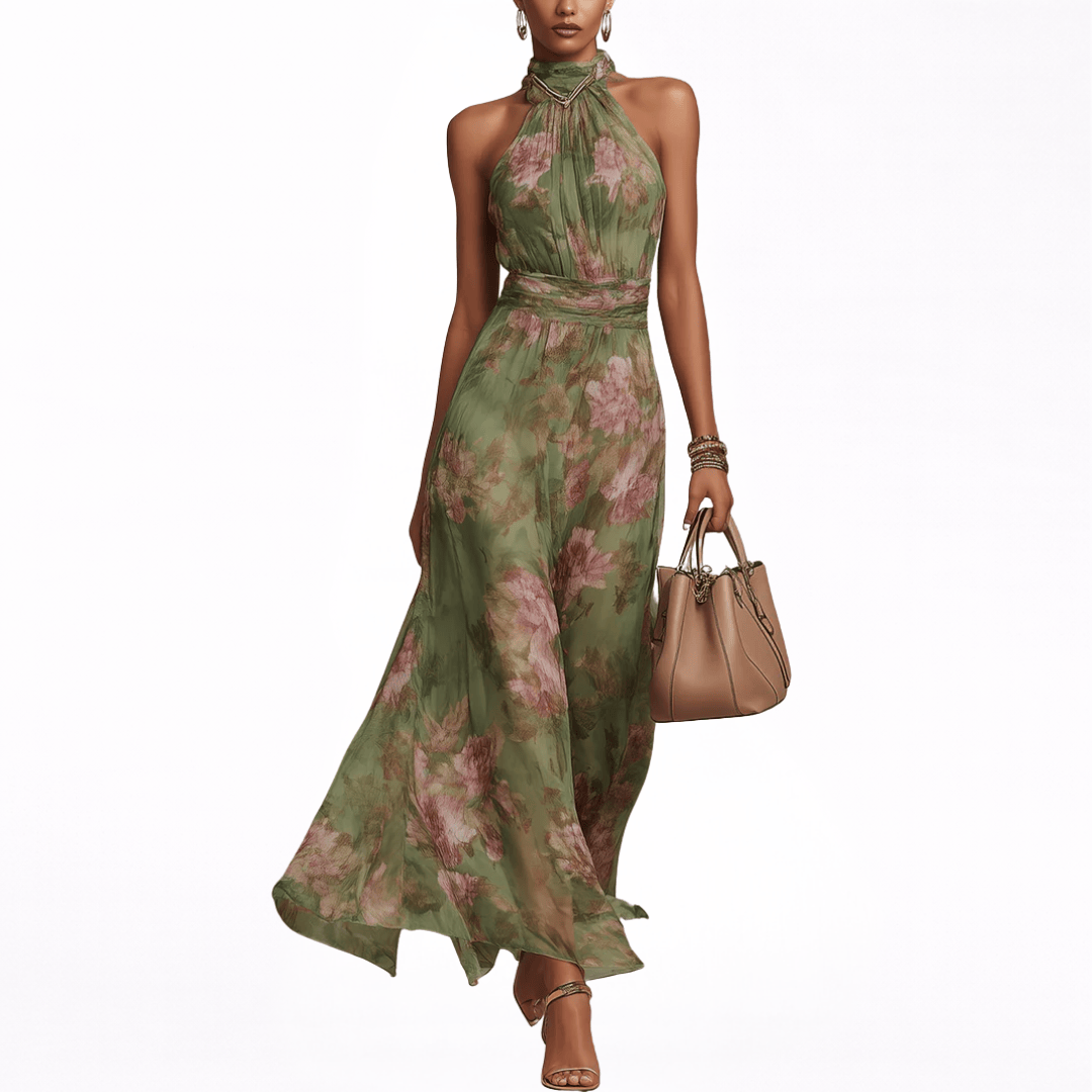 Livia | Robe longue fleurie dos nu