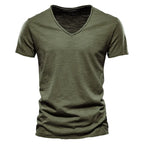 Juleas™ | Tee-shirt Uni Col V en Coton