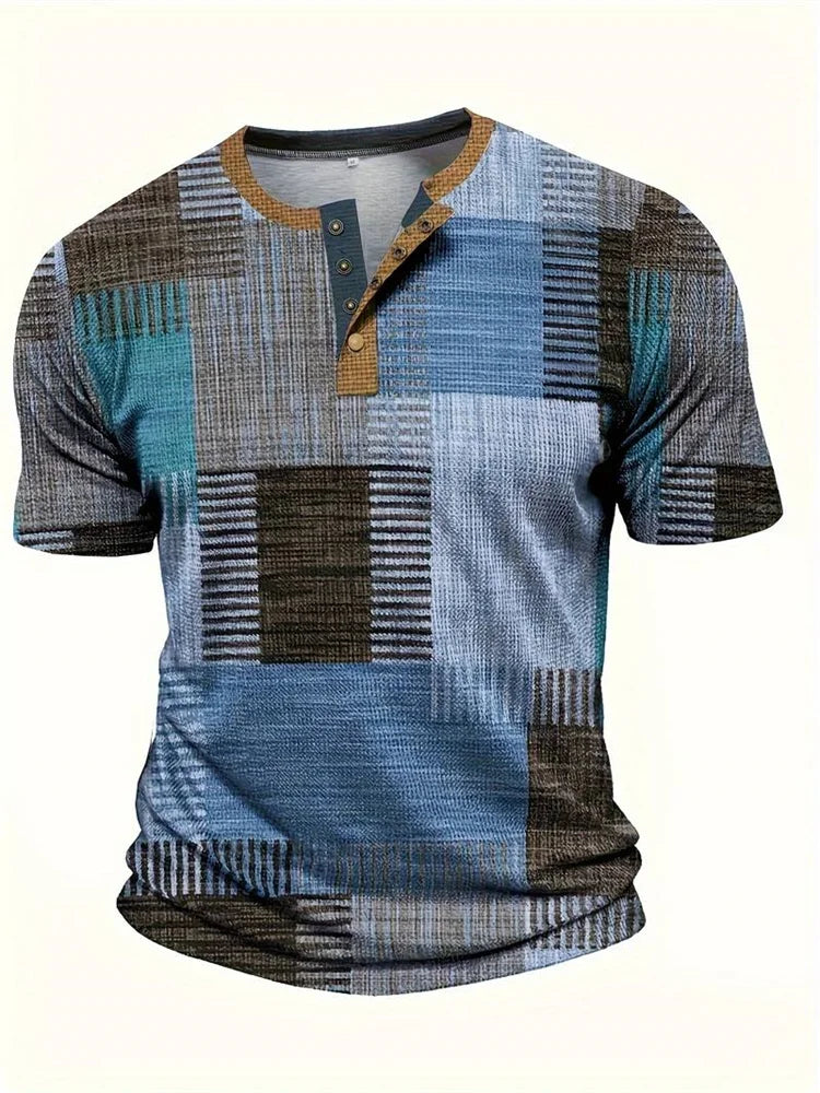 Lucas – T-shirt patchwork décontracté