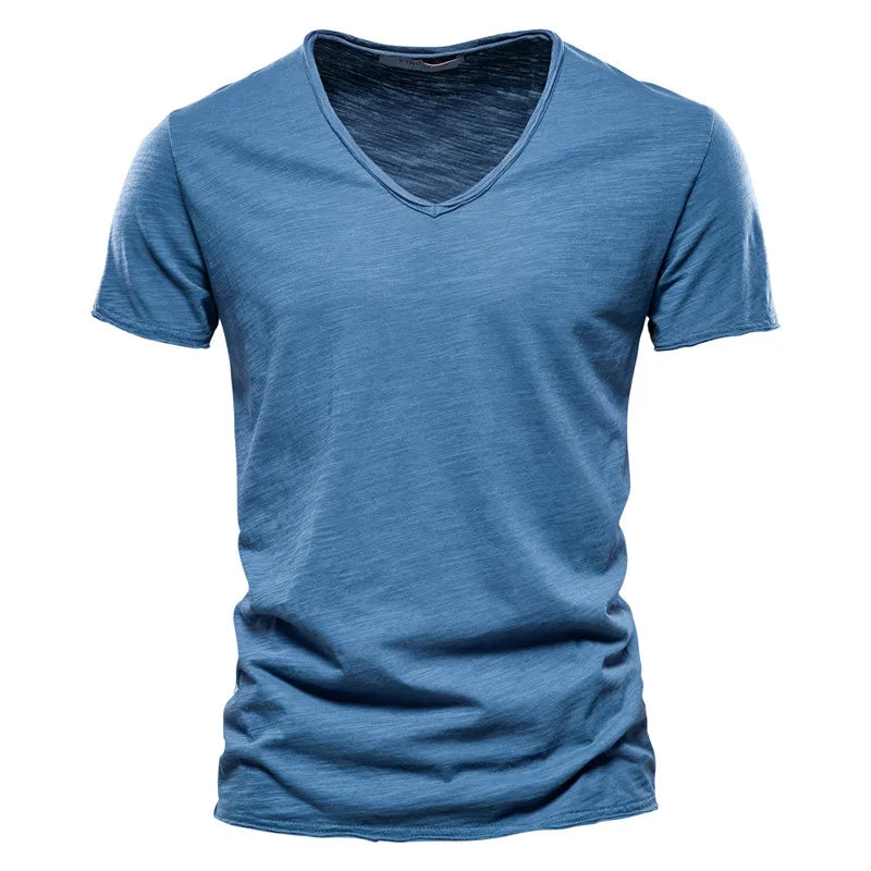 Juleas™ | Tee-shirt Uni Col V en Coton