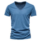Juleas™ | Tee-shirt Uni Col V en Coton
