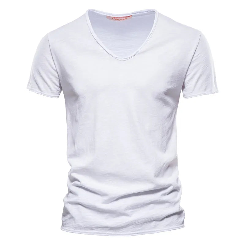Juleas™ | Tee-shirt Uni Col V en Coton