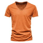 Juleas™ | Tee-shirt Uni Col V en Coton