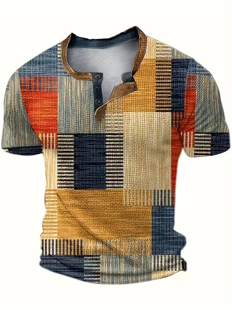 Lucas – T-shirt patchwork décontracté