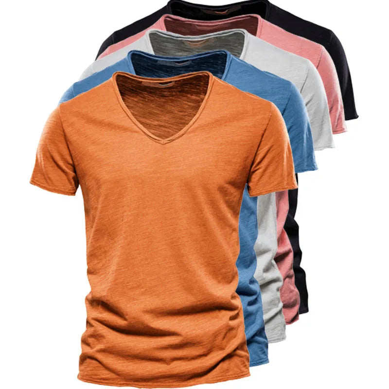 Juleas™ | Tee-shirt Uni Col V en Coton
