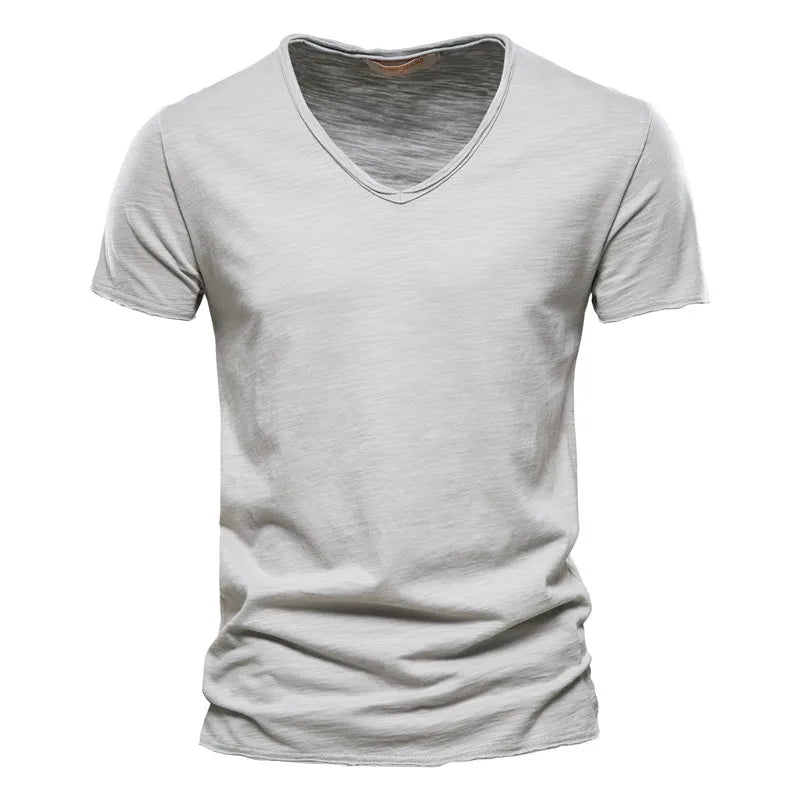 Juleas™ | Tee-shirt Uni Col V en Coton