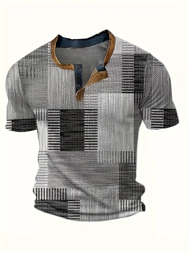 Lucas – T-shirt patchwork décontracté