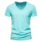Juleas™ | Tee-shirt Uni Col V en Coton