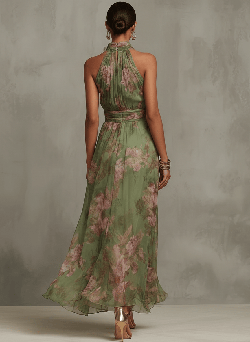 Livia | Robe longue fleurie dos nu