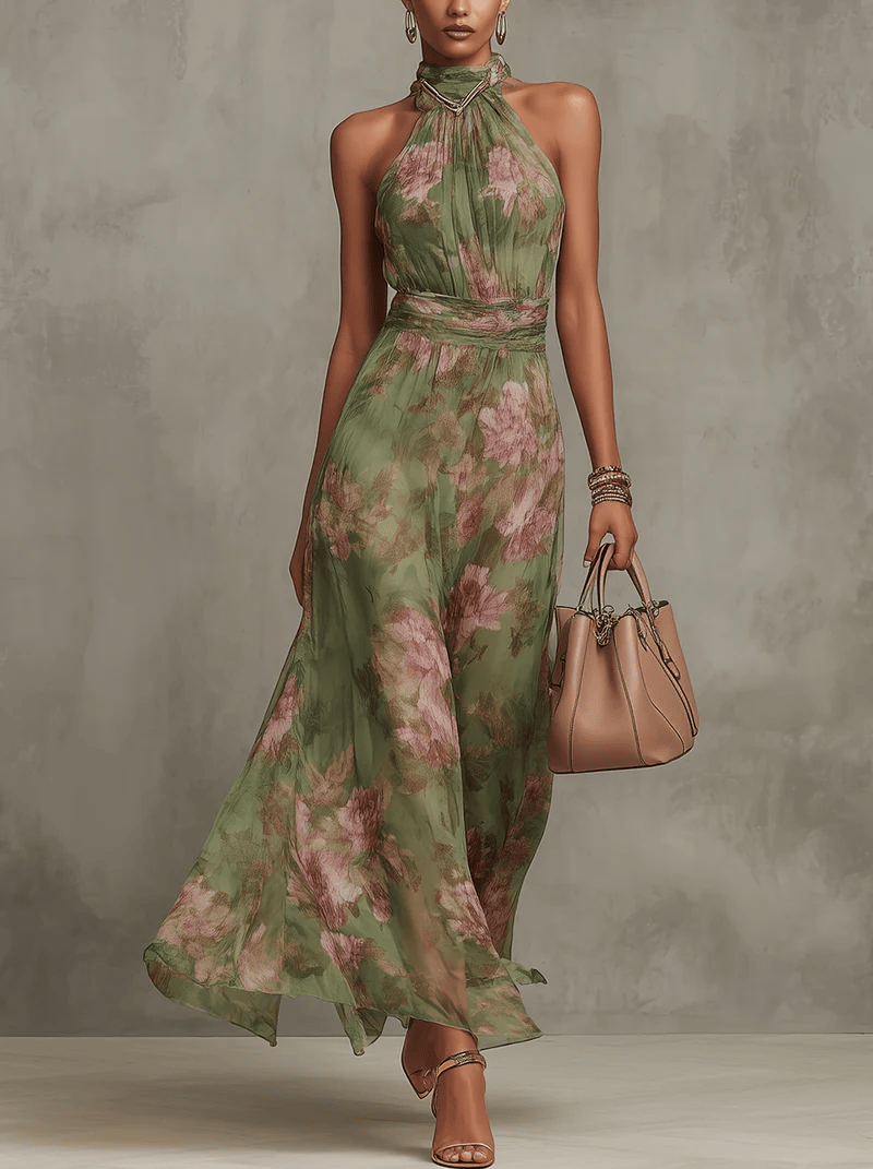 Livia | Robe longue fleurie dos nu