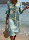 Robe décontractée à imprimé floral pour femme.