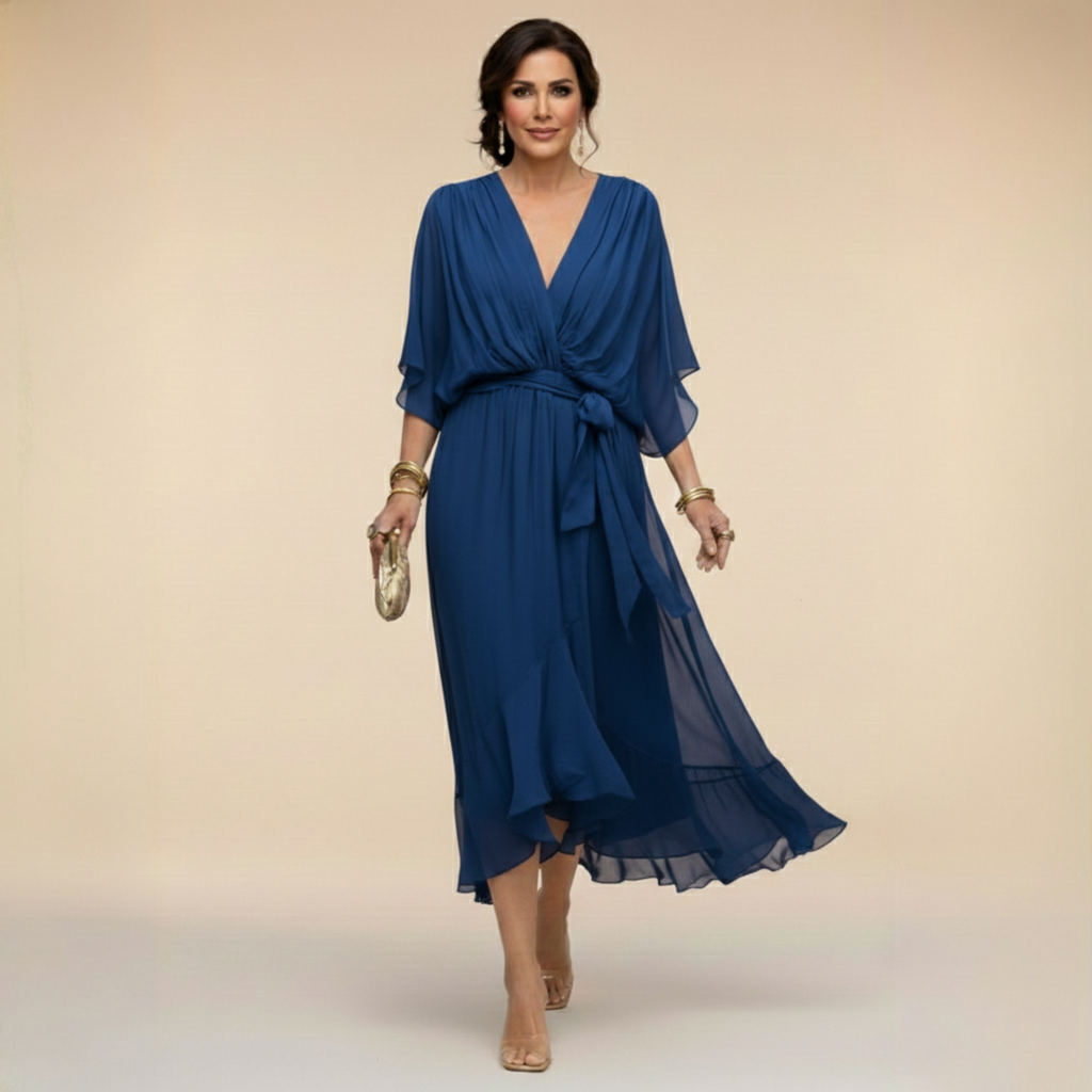 MARTA™ | ROBE EN MOUSSELINE AVEC ENCOLURE EN V