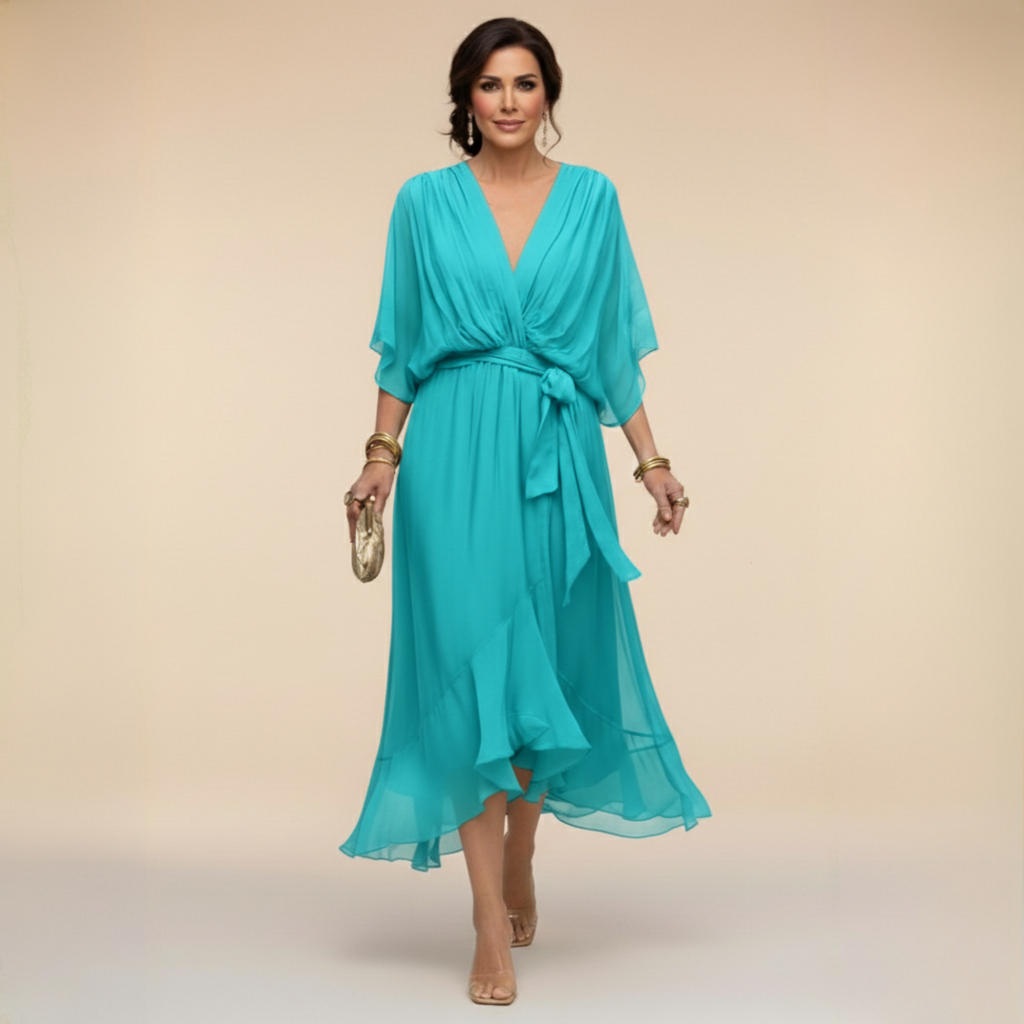 MARTA™ | ROBE EN MOUSSELINE AVEC ENCOLURE EN V
