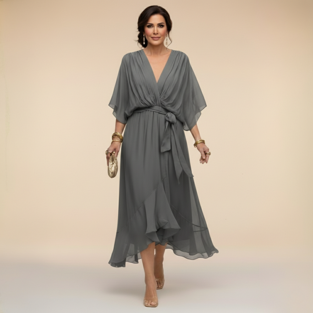 MARTA™ | ROBE EN MOUSSELINE AVEC ENCOLURE EN V